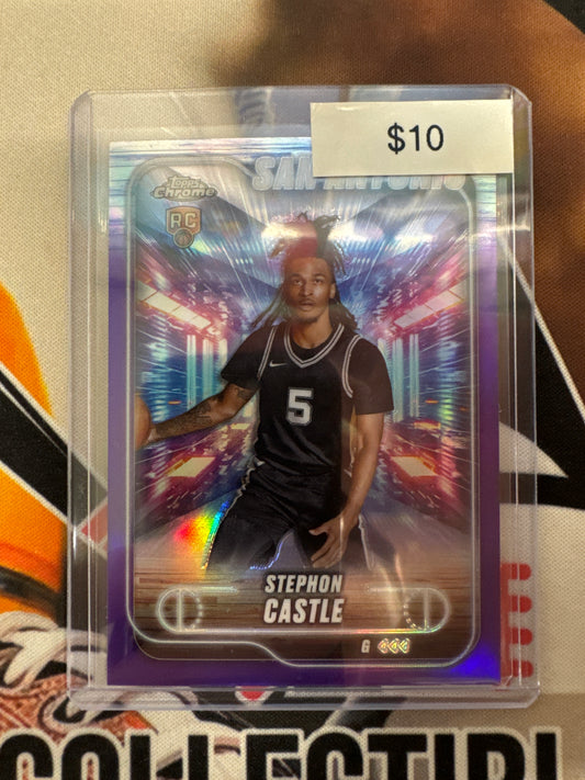 2024-25 Topps Chrome Basketball Stephon Castle Rookie Purple Refractor