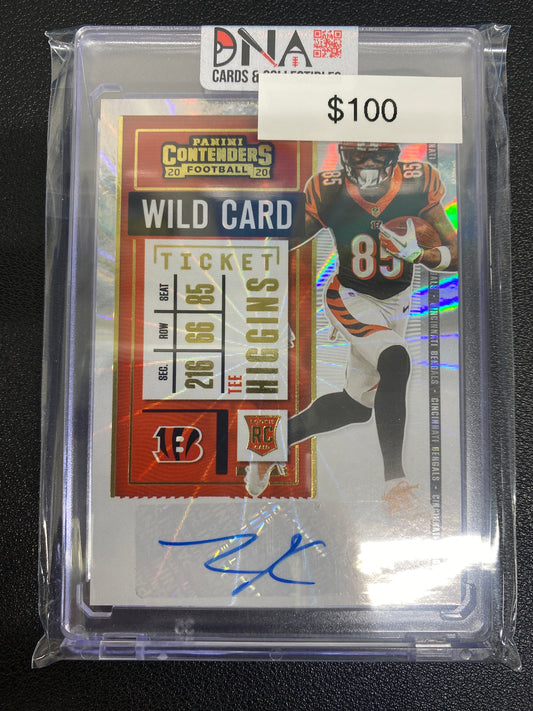 2020 Contenders Tee Higgins Wild Card Rookie Auto