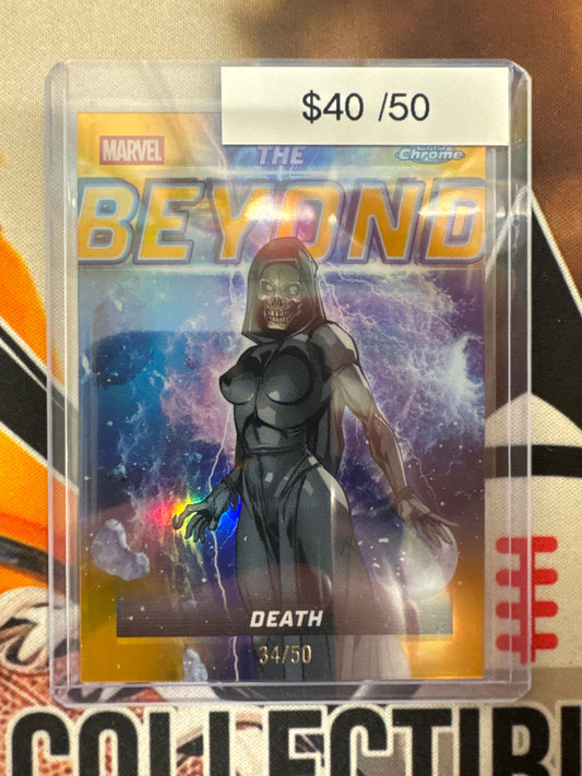2026 Topps Chrome Marvel Death The Beyond Gold Refractor /50