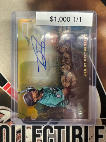 2025 Topps Stadium Club MLB Julio Rodriguez Savage Sluggers Autograph 1/1 Foilboard