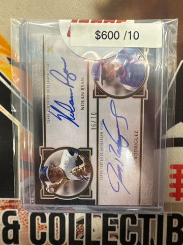 2025 Topps Definitive MLB Nolan Ryan & Ivan Rodriguez Dual Autograph Black Refractor /10