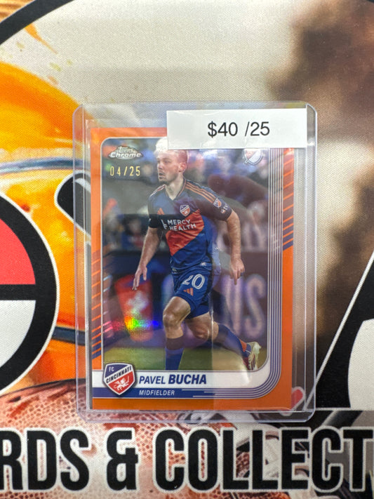 2025-26 Topps Chrome MLS Pavel Bucha True Orange Refractor /25