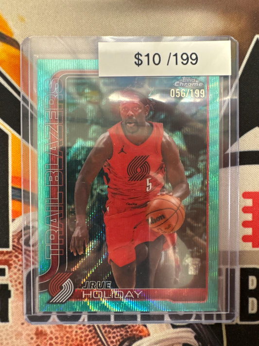 2026 Topps Chrome NBA Update Jrue Holiday Aqua Wave Refractor /199
