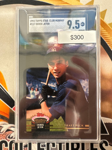 1993 Topps Stadium Club Murphy MLB Derek Jeter 1992 Draft Pick Rookie SGC 9.5