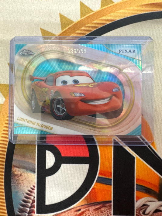 2025 Topps Chrome Disney Lightning Mcqueen Teal Refractor /299