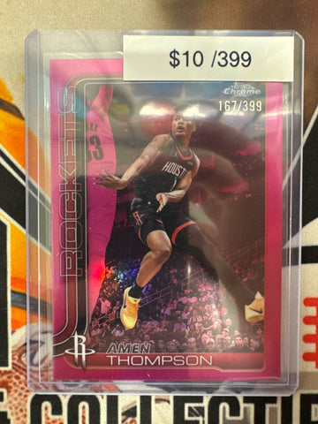 2026 Topps Chrome NBA Update Amen Thompson Magenta Refractor /399