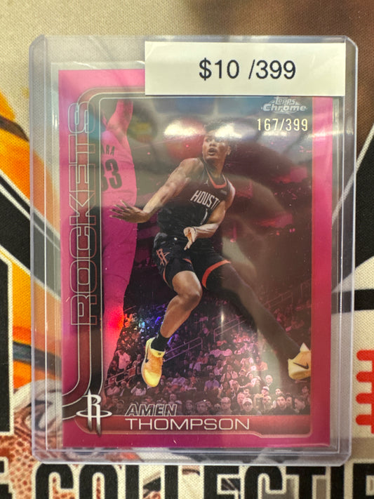 2026 Topps Chrome NBA Update Amen Thompson Magenta Refractor /399