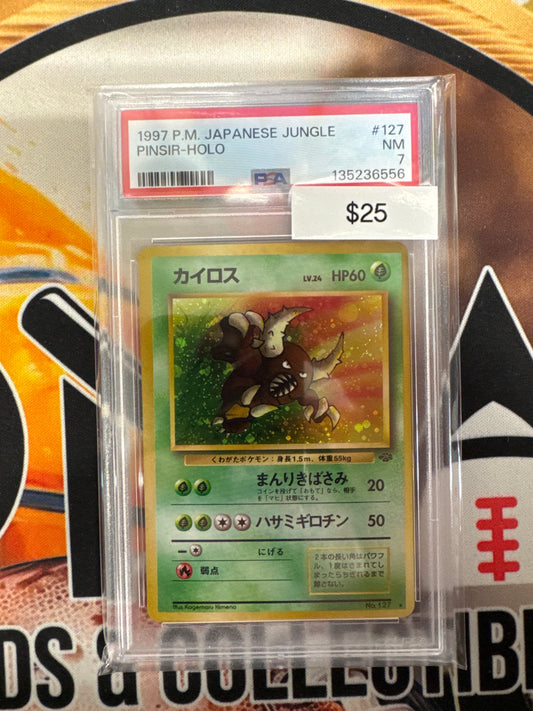 Pokémon Japanese Pinsir Holo Jungle No. 127 PSA 7