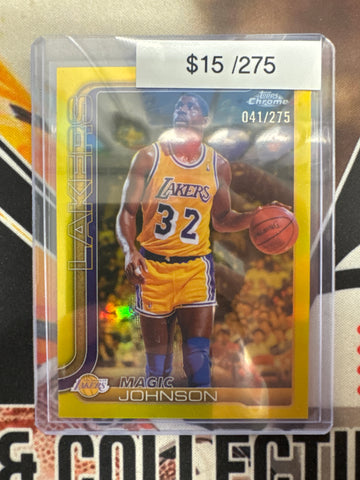 2026 Topps Chrome NBA Magic Johnson Yellow Refractor /275