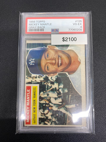 1956 Topps Mickey Mantle Gray Back PSA 4