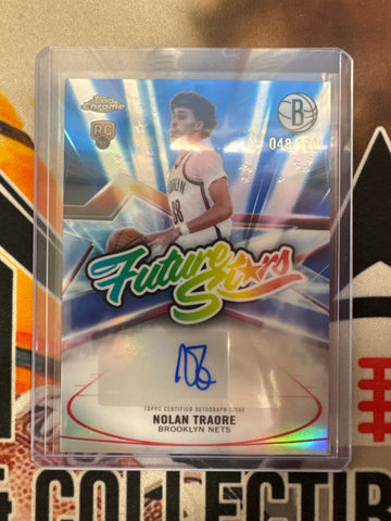 2026 Topps Chrome NBA Update Nolan Traore Rookie Future Stars Autograph Blue Refractor /150