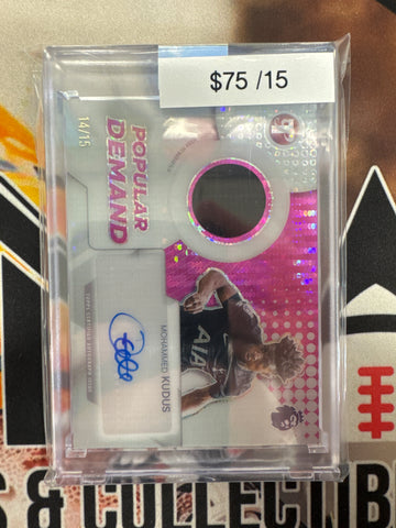 2026 Topps Pristine English Premier League Mohammed Kudus Popular Demand Patch Autograph Pink Refractor /15