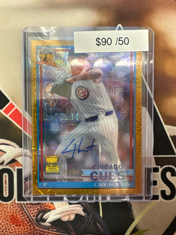 2026 Topps Series Two MLB Cade Horton 75th Anniversary Chrome Mojo Gold Refractor Autograph /50