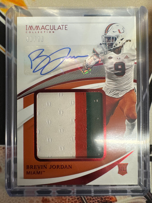 2021 Immaculate Collection Collegiate Brevin Jordan RPA /49