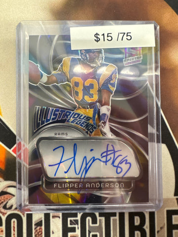 2024 Panini Spectra NFL Flipper Anderson Illustrious Legends Autograph /75