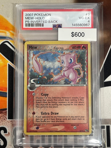 Pokémon Mew Delta Species Holo Inverted Back Error Pop Series 5 3/17 PSA 4