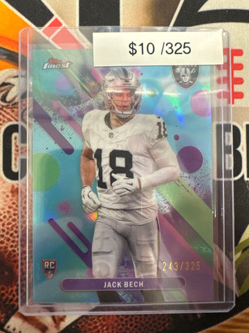2025 Topps Finest NFL Jack Bech Rookie Common Teal Refractor /325