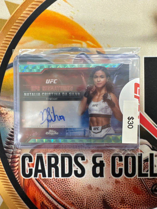 2025 Topps Chrome UFC Natalia Cristina Da Silva Teal Geometric Autograph
