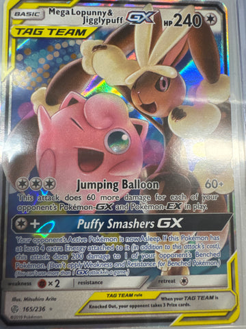 Pokemon Mega Lopunny & Jigglypuff GX 165/236 Cosmic Eclipse LP