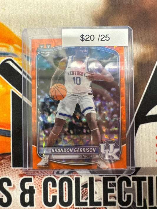 2025-26 Bowman Basketball Brandon Garrison Orange Geometric Refractor /25