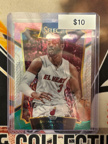 2015-16 Panini Select NBA Dwyane Wade Tri-Color Pink/White/Teal Shimmer Prizm