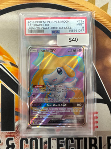 2019 Pokemon Sun & Moon Full Art Jirachi GX 79a/236 Jirachi GX Collection PSA 9