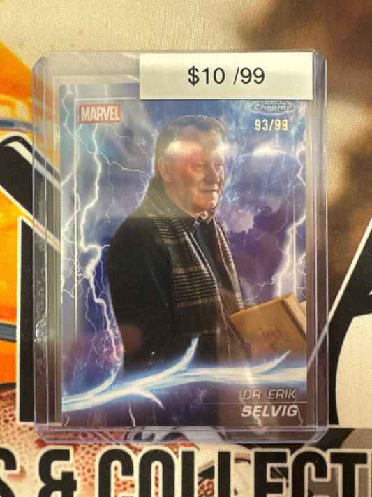 2025 Topps Chrome Marvel Studios Erik Selvig Thor Refractor /99