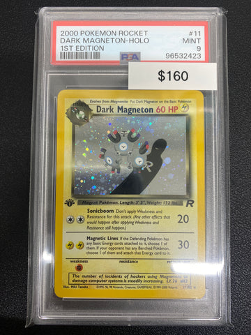 Pokémon 1st Edition Team Rocket Dark Magneton Holo PSA 9