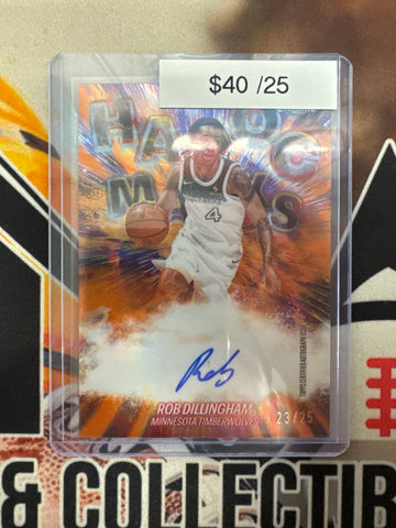2026 Topps Chrome NBA Update Rob Dillingham Havoc Marks Autograph Orange Refractor /25