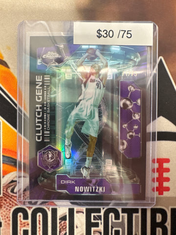 2026 Topps Chrome NBA Update Dirk Nowitzki Clutch Gene Purple Refractor /75