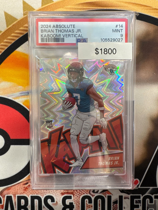 2024 Panini Absolute NFL Brian Thomas Jr. Rookie Vertical Kaboom! PSA 9