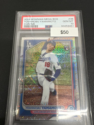 2024 Bowman Mega Box Yoshinonu Yamamoto chrome PSA 10