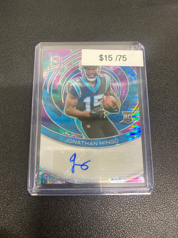 2023 NFL Spectra Jonathan Mingo Blue Pulsar Rookie Auto /75