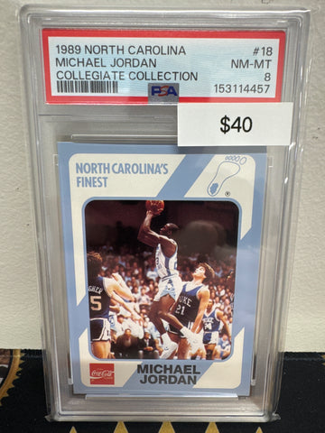 1989 North Carolina Michael Jordan Collegiate Collection PSA 8