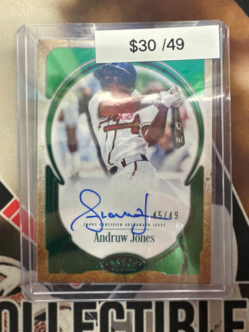2026 Topps Tier One MLB Andruw Jones Prime Performers Autograph Green Refractor /99