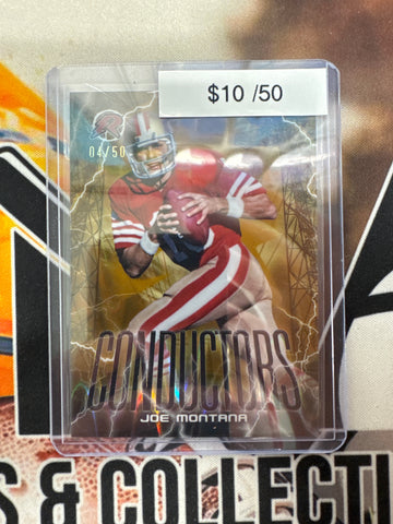 2025 Topps Resurgence Football Joe Montana Conductors Gold Refractor /50