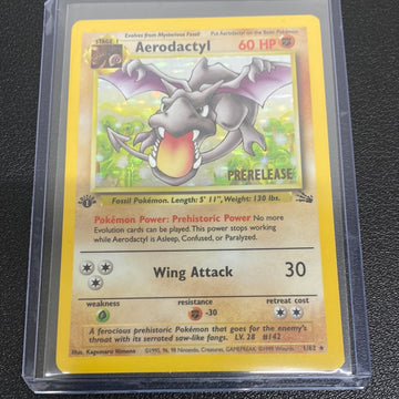 Pokémon Aerodactyl Fossil 1st Edition Prerelease DM