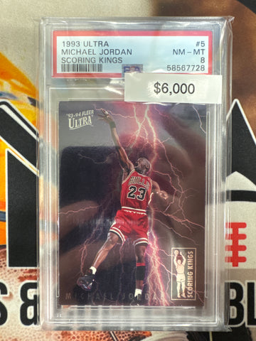 1993-94 Fleer Ultra Basketball Michael Jordan Scoring Kings PSA 8