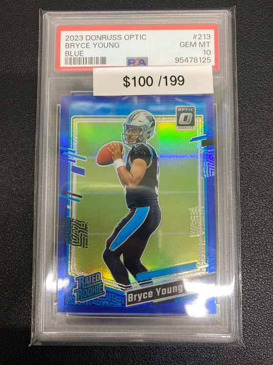 2023 Optic Bryce Young Rated Rookie Blue /199 PSA 10