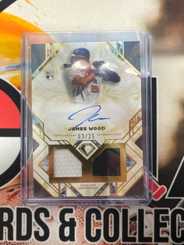 2025 Topps Diamond Icons MLB James Wood Rookie Single Player Autograph Dual Relic /25