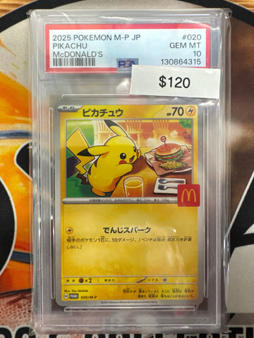 2025 Pokemon Japanese Pikachu 020 Promo McDonalds PSA 10