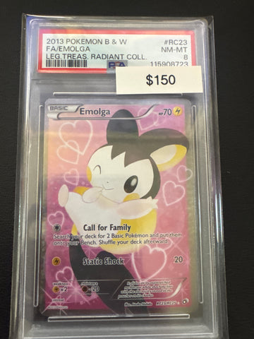 Pokemon Emolga RC23/RC25 Legendary Treasures Radiant Collection PSA 8