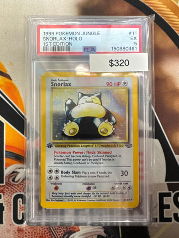Pokemon Snorlax 11/64 holo jungle 1st edition PSA 5