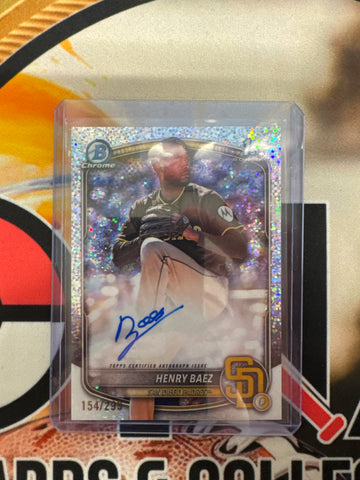 2025 Bowman Chrome Henry Baez 1st Bowman Speckle Autograph /299