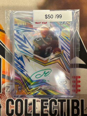 2025 Topps Resurgence NFL Matthew Golden Rookie Autograph Neon Initiates /99
