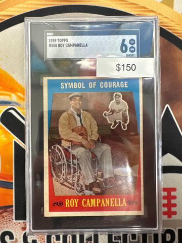 1959 Topps MLB Roy Campanella Symbol Of Courage SGC 6