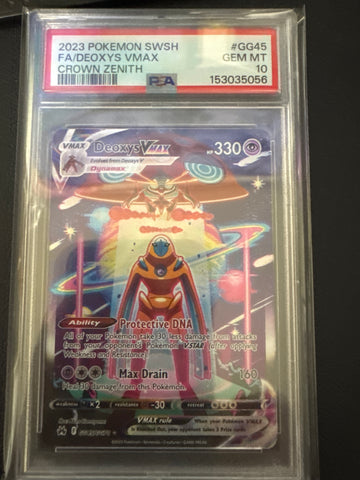 2023 Pokemon SWSH Full Art Deoxys Vmax Crown Zenith GG45/GG70 PSA 10