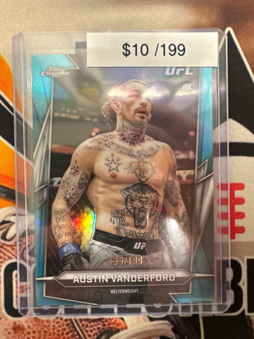 2026 Topps Chrome UFC Austin Vanderford Rookie Teal Refractor /199