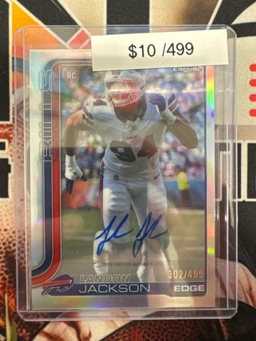2025 Topps Chrome NFL Landon Jackson Rookie Autograph Refractor /499