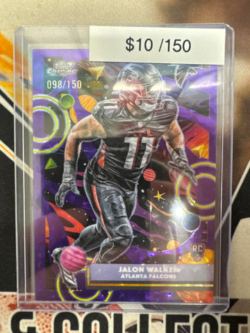 2025 Topps Chrome Cosmic NFL Jalon Walker Purple Raywave Refractor /150